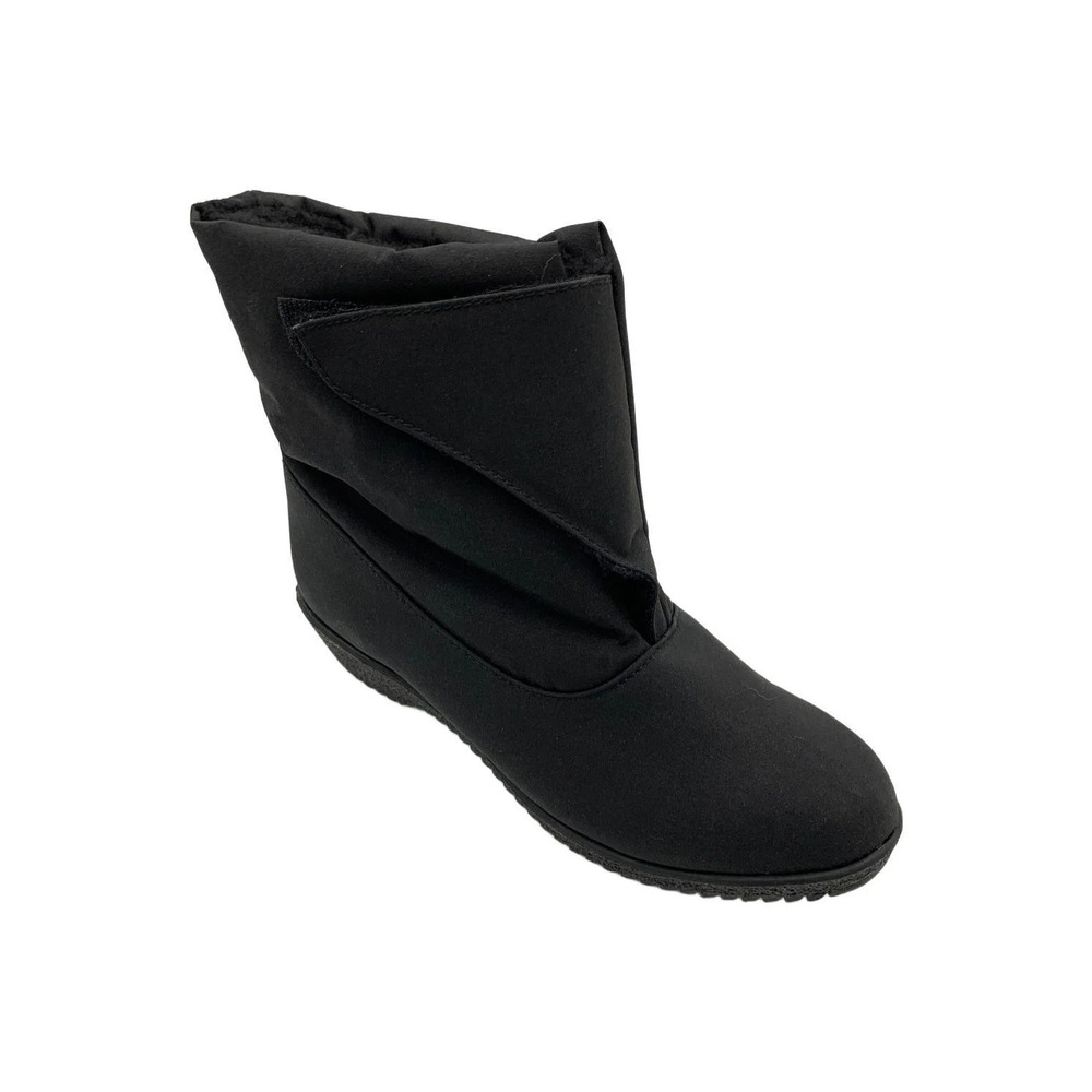 Toe Warmers Women's Easy-On Strap Up Ankle Boot Black - AA